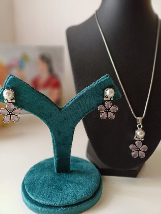 Earring, Pendant with Chain Combo