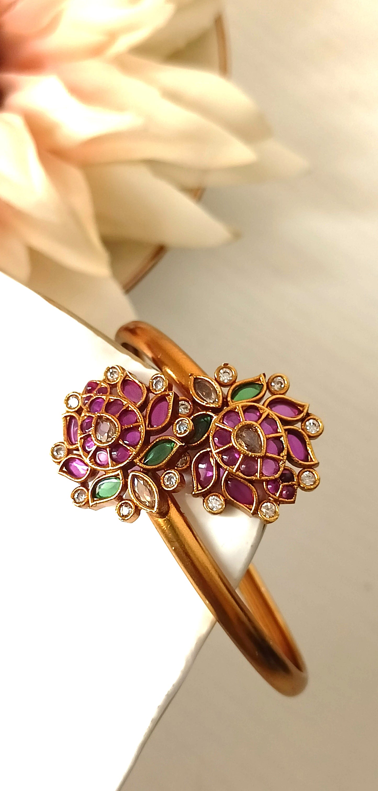 Exquisite Ruby & Emerald Kundan Bracelets