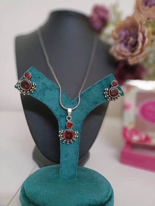Earring, Pendant with Chain Combo