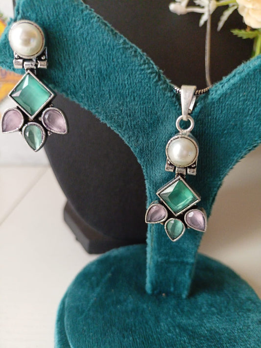 Earring, Pendant with Chain Combo