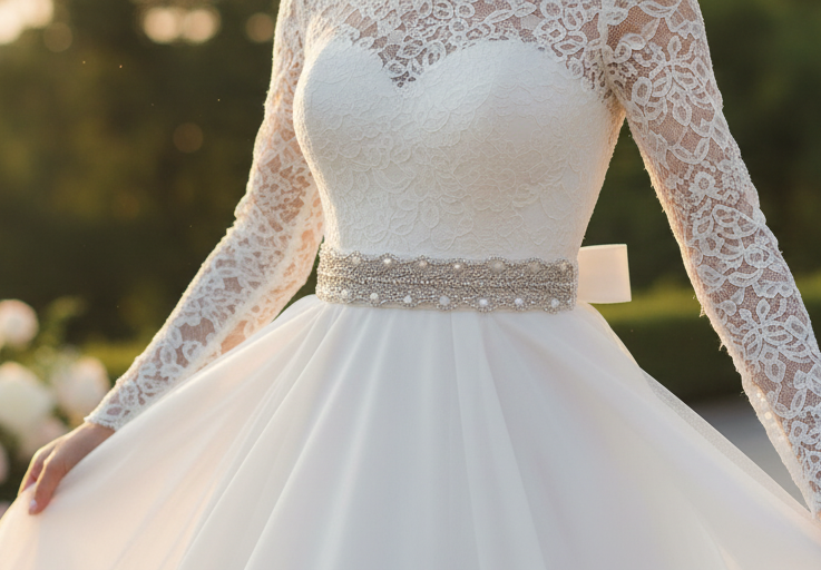 Silver Crystal Bridal Sash Waistband – Personally Handcrafted