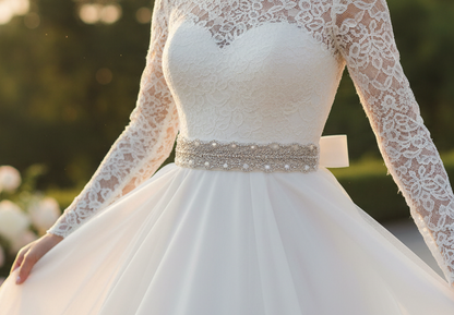 Silver Crystal Bridal Sash Waistband – Personally Handcrafted