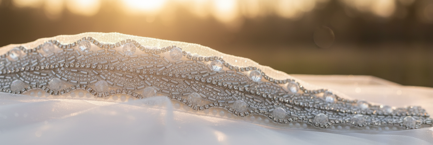 Silver Crystal Bridal Sash Waistband – Personally Handcrafted