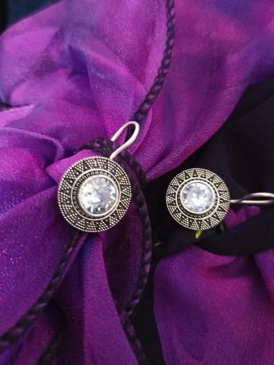 Silver Black tone Earrings