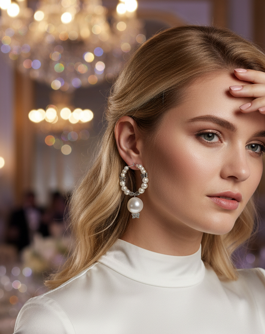 Butterfly & Leaf Charm Pearl Hoop Earrings – Personally Handcrafted