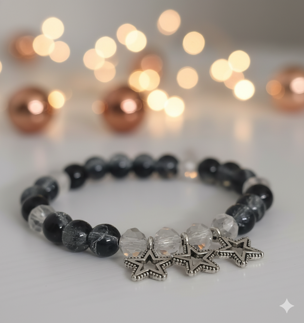 Starlight Charm Beaded Earring & Bracelet Set – Personally Handcrafted
