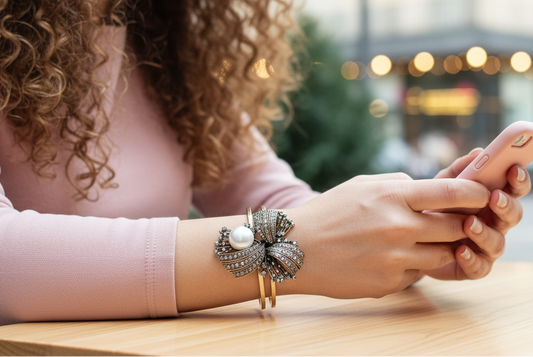 Person using a smartphone with a blurred background