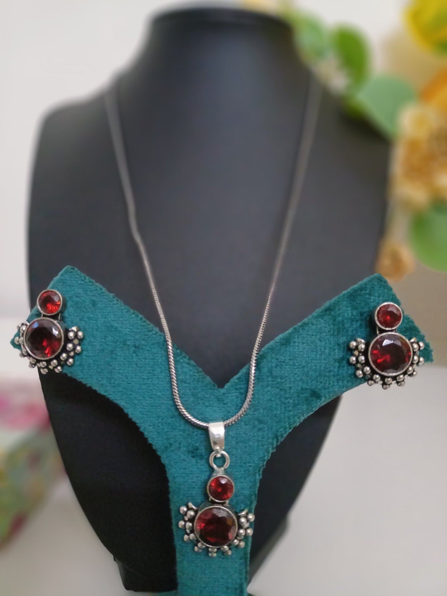 Earring, Pendant with Chain Combo