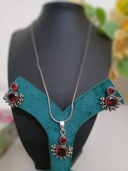 Earring, Pendant with Chain Combo