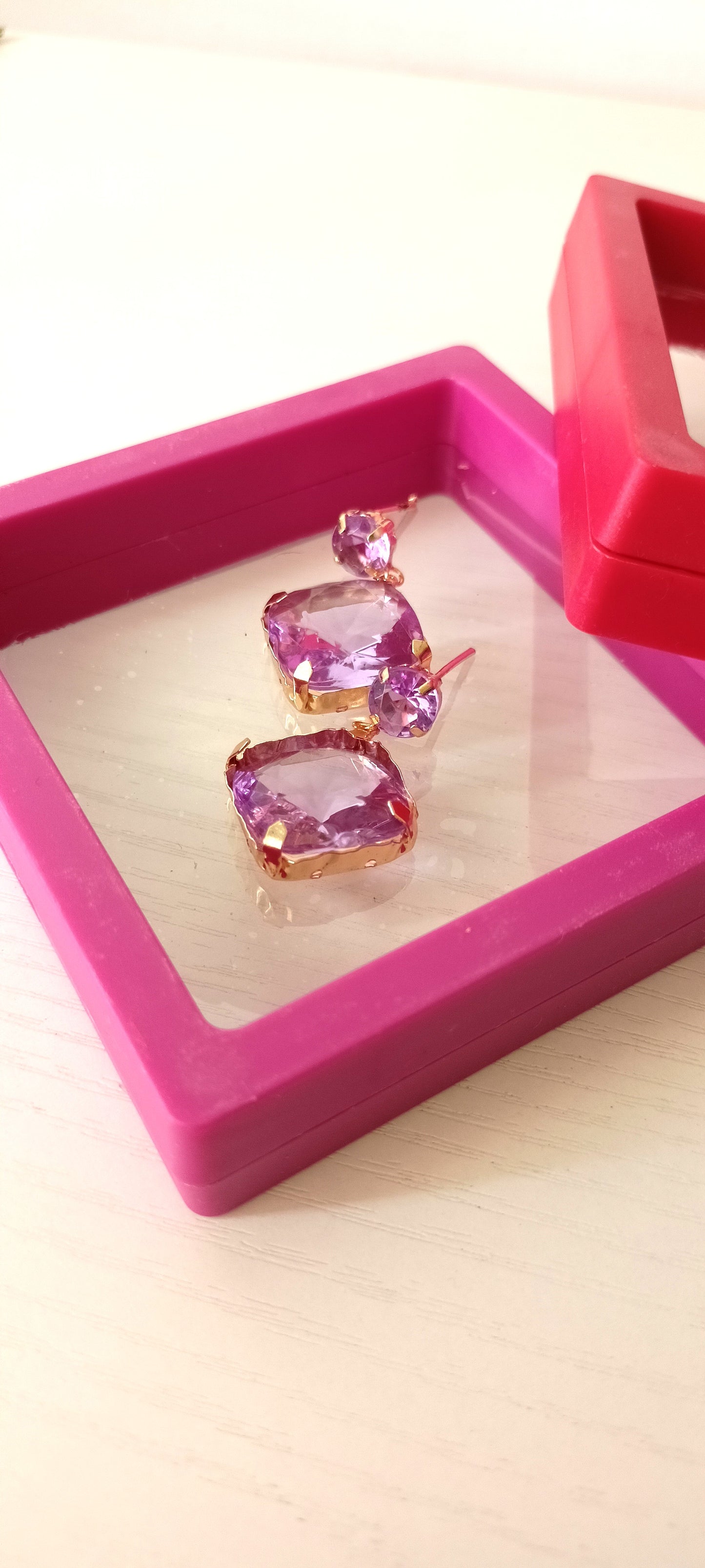 Trendy Gold-Plated Gemstone Drop Earrings
