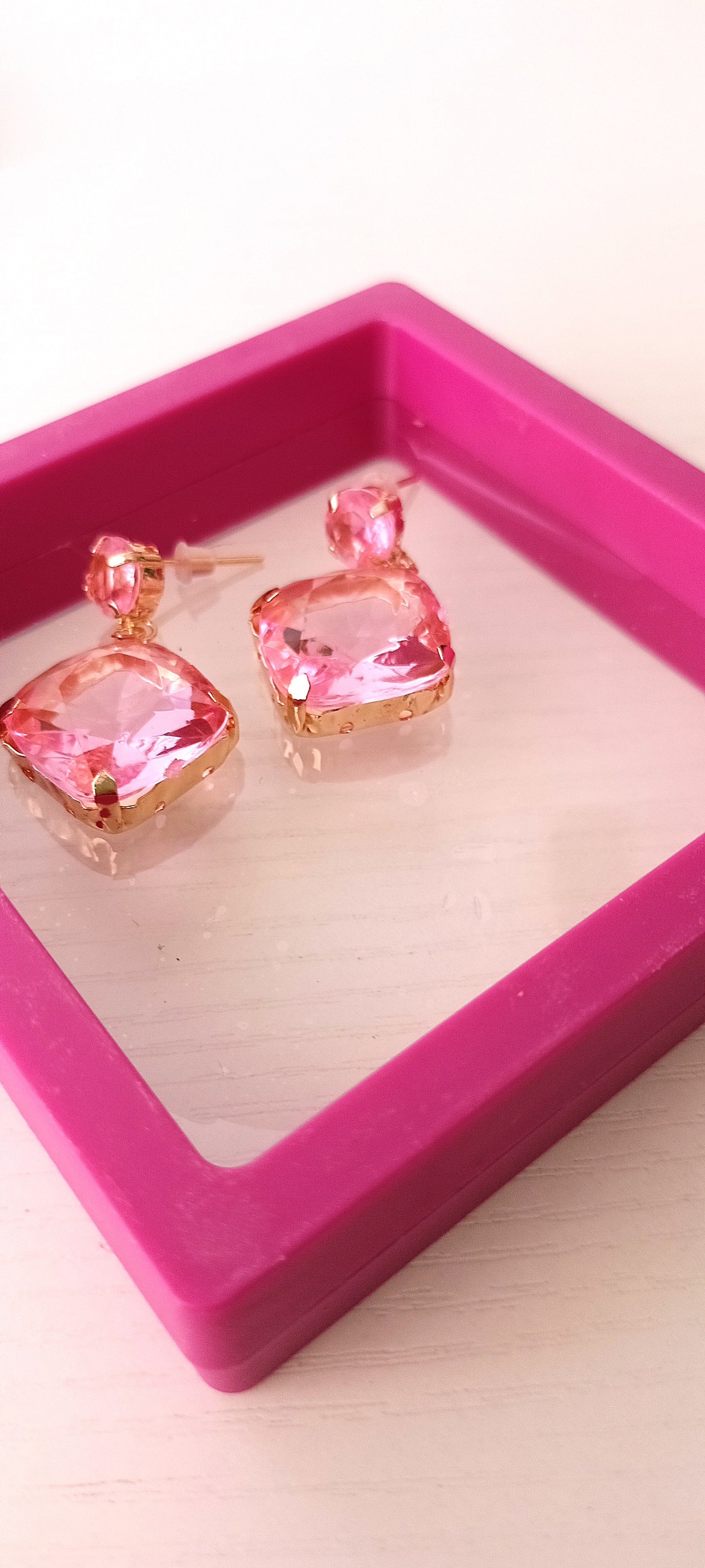 Trendy Gold-Plated Gemstone Drop Earrings