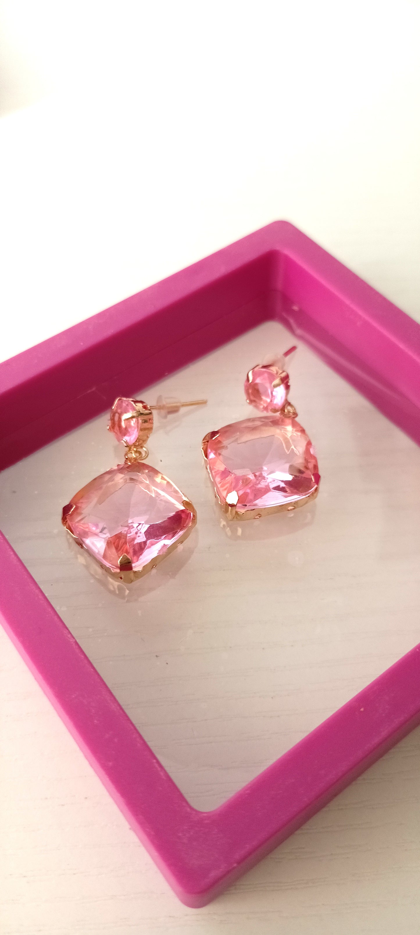 Trendy Gold-Plated Gemstone Drop Earrings