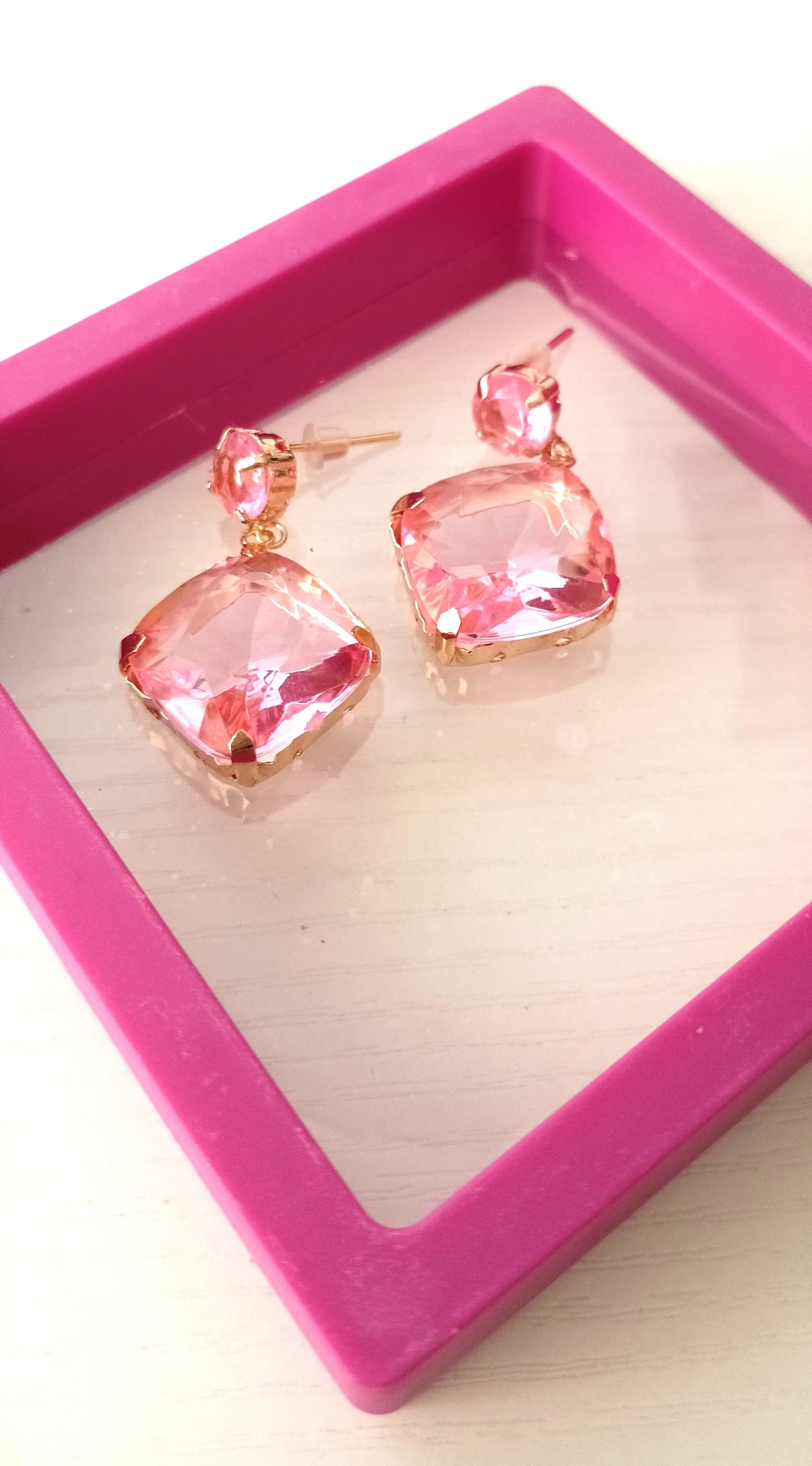 Trendy Gold-Plated Gemstone Drop Earrings