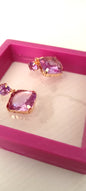 Trendy Gold-Plated Gemstone Drop Earrings