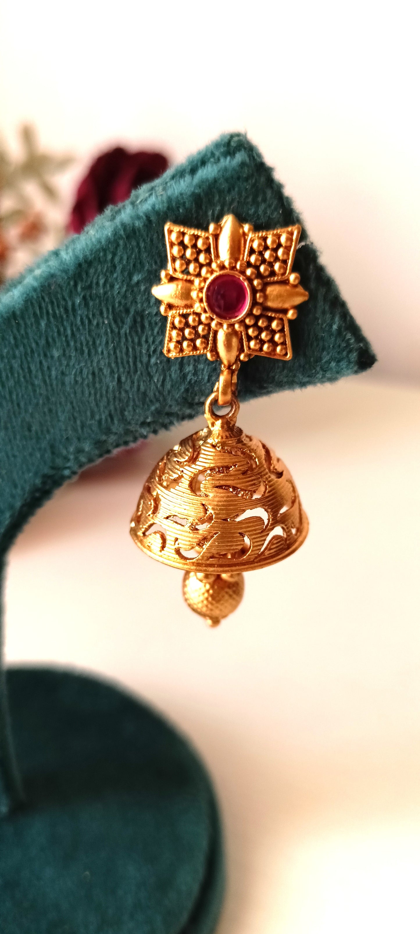 Exquisite Traditional Gold Jhumka Earrings