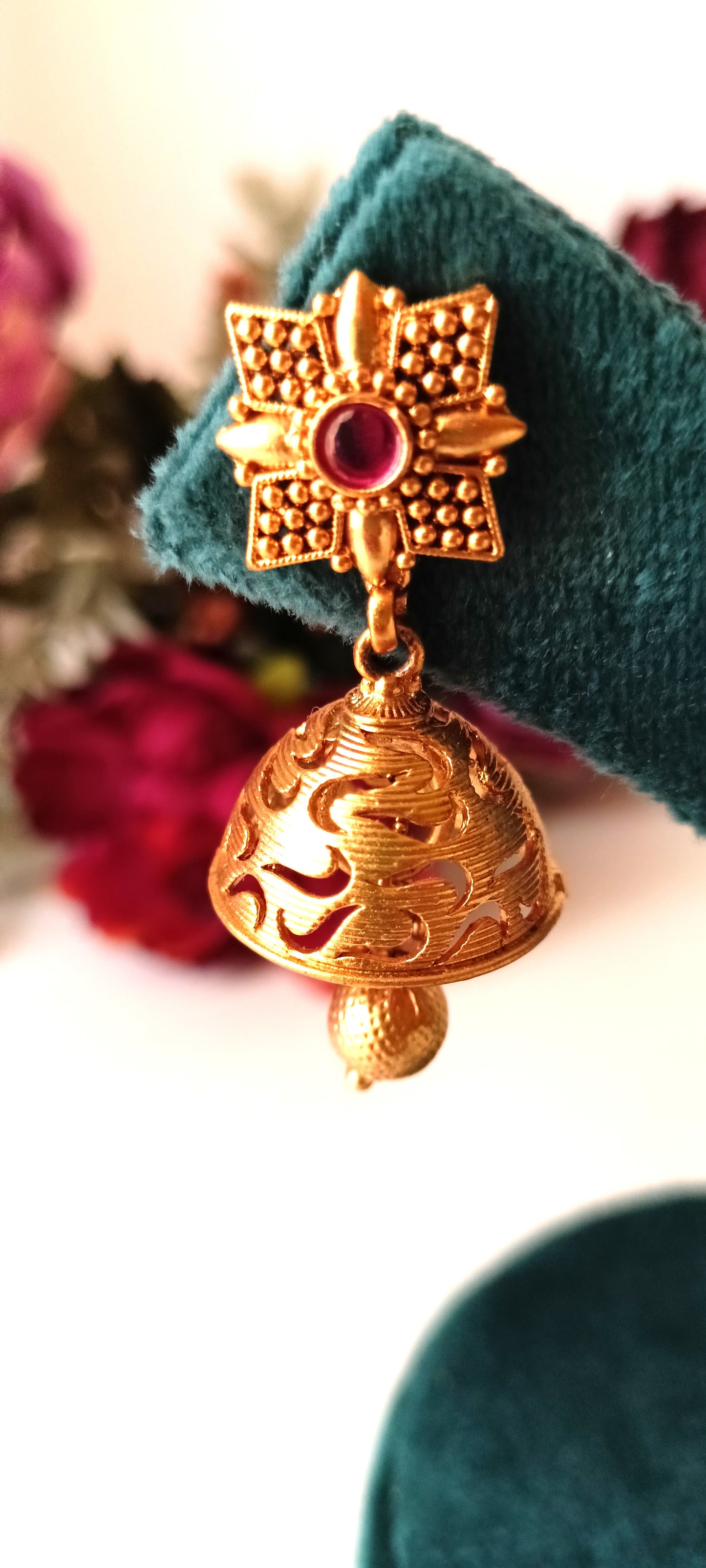 Exquisite Traditional Gold Jhumka Earrings