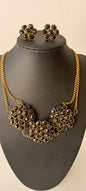 Handmade Black Crystal statement necklace set