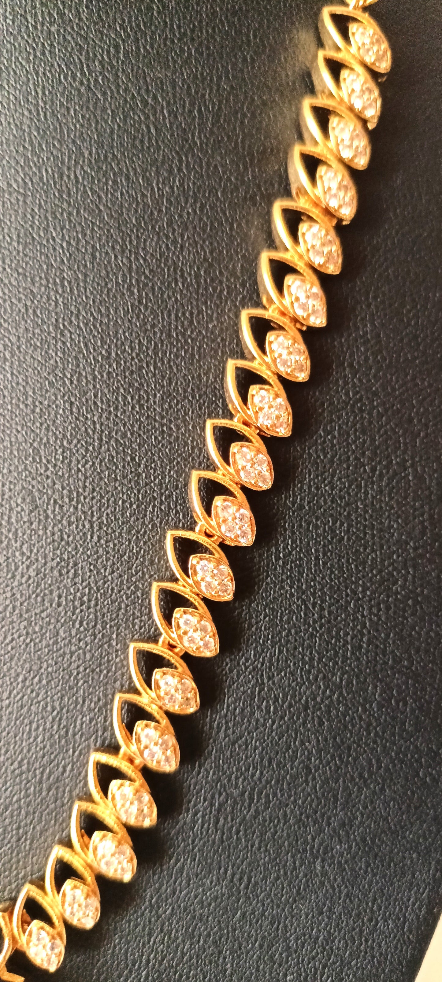 Radiant Floral Cascade Gold-Plated Necklace Set with Matching Earrings