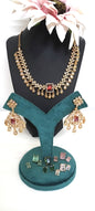 Interchangeable Stone Gold-Plated Necklace Set – Multi-Coloured Stones