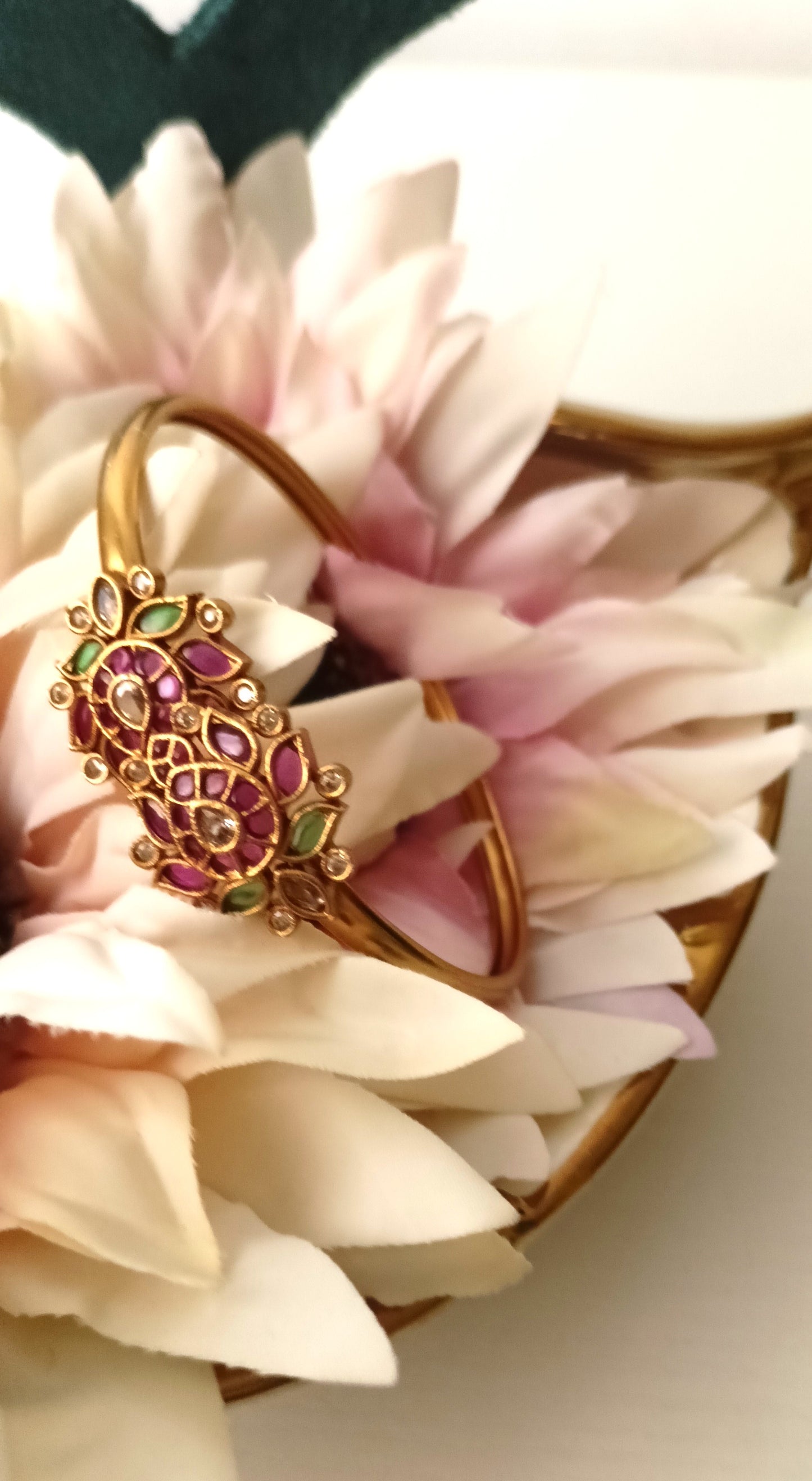 Exquisite Ruby & Emerald Kundan Bracelets