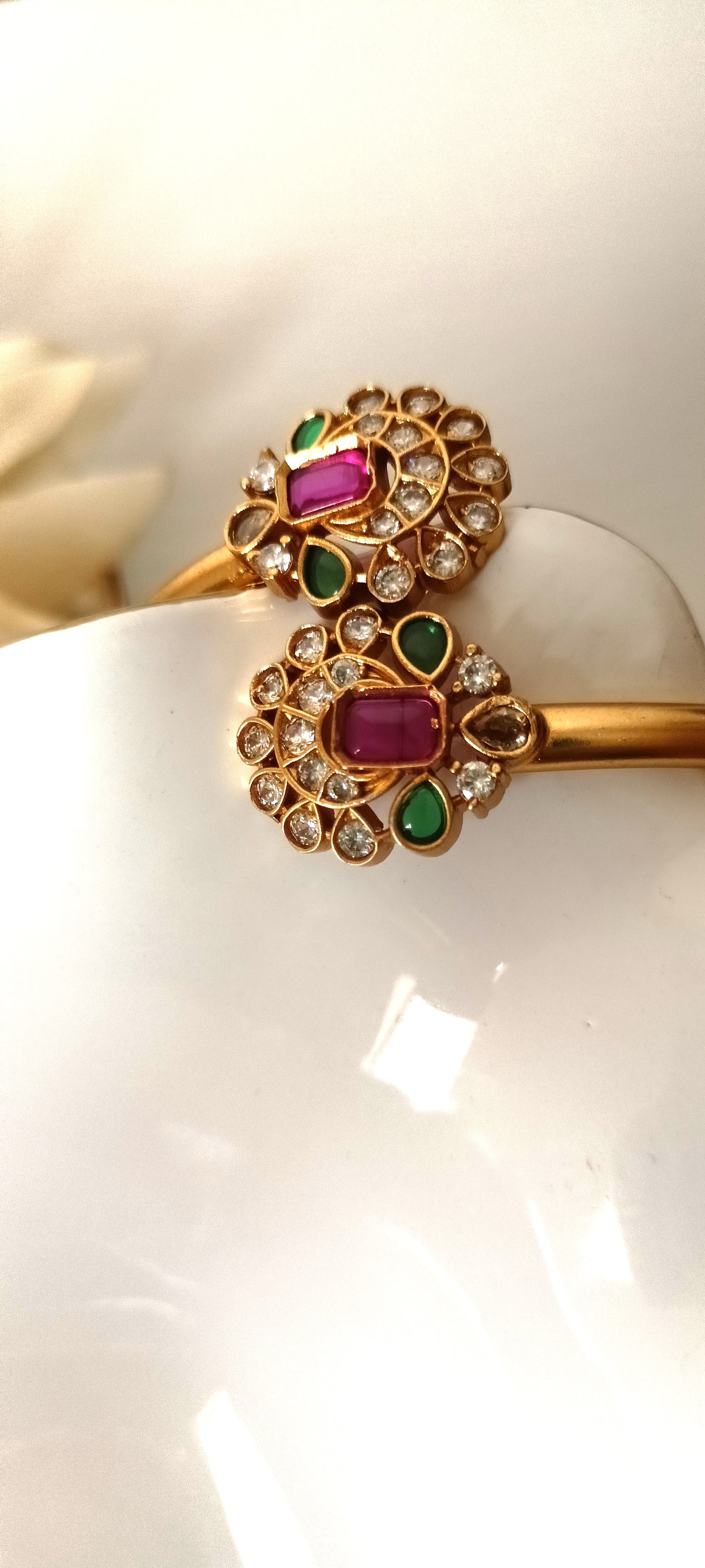 Exquisite Ruby & Emerald Kundan Bracelets