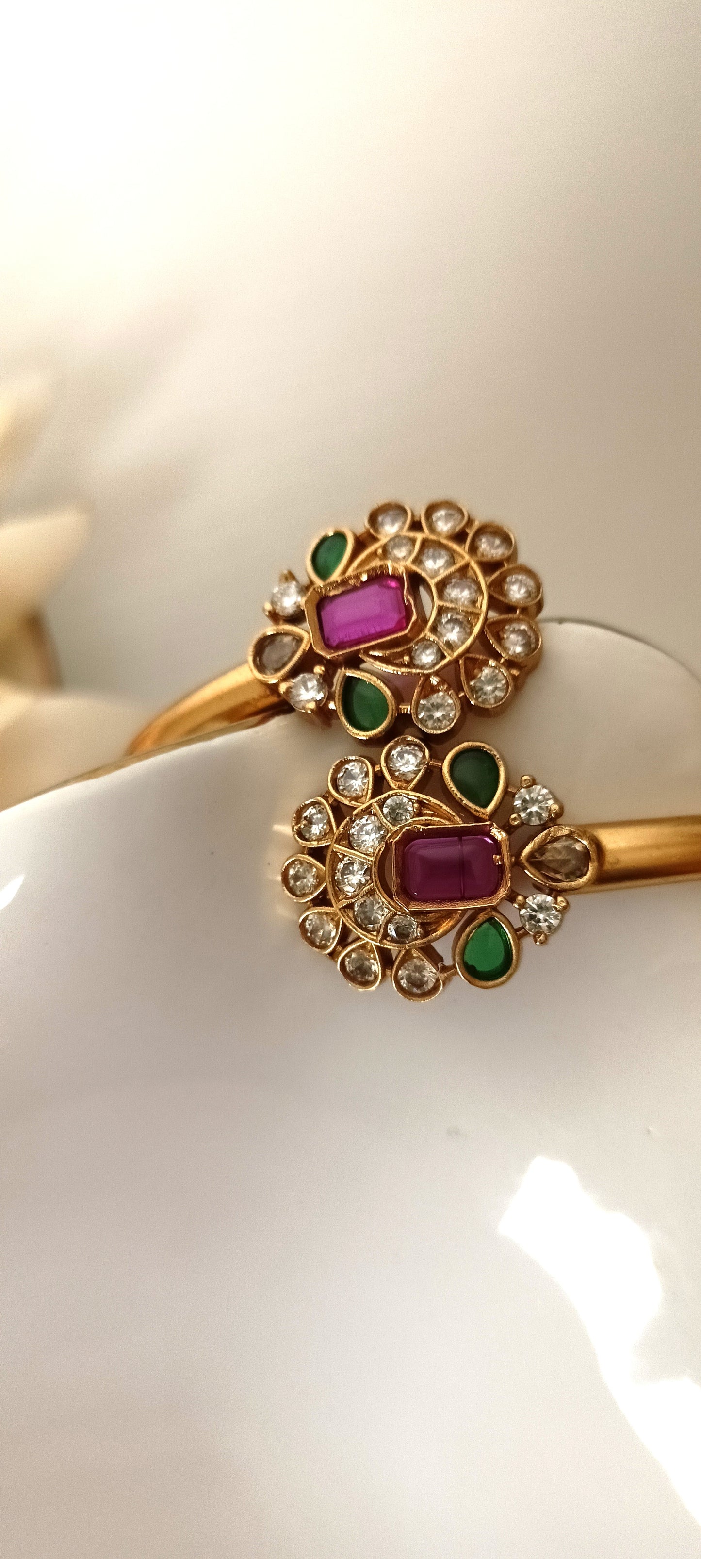 Exquisite Ruby & Emerald Kundan Bracelets