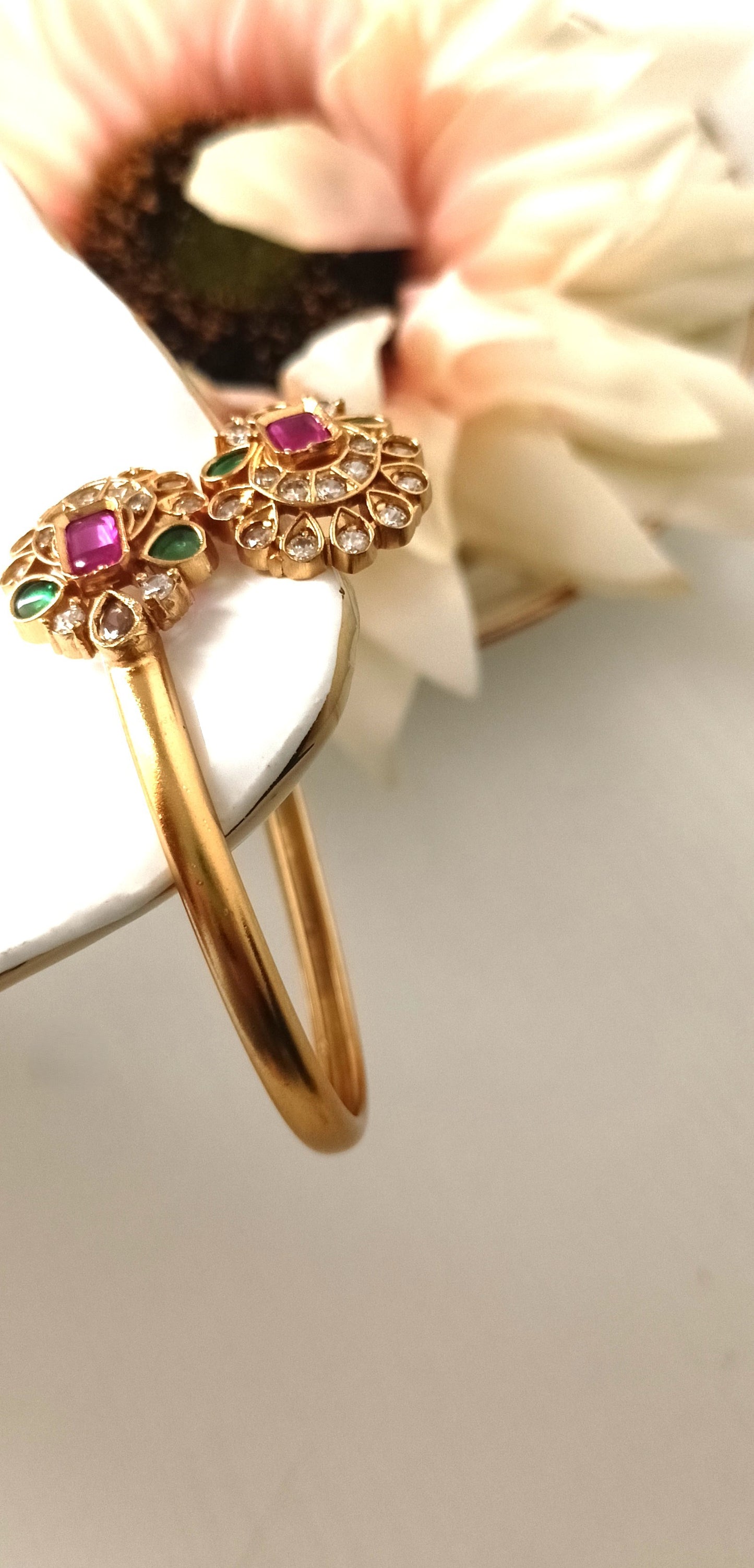 Exquisite Ruby & Emerald Kundan Bracelets