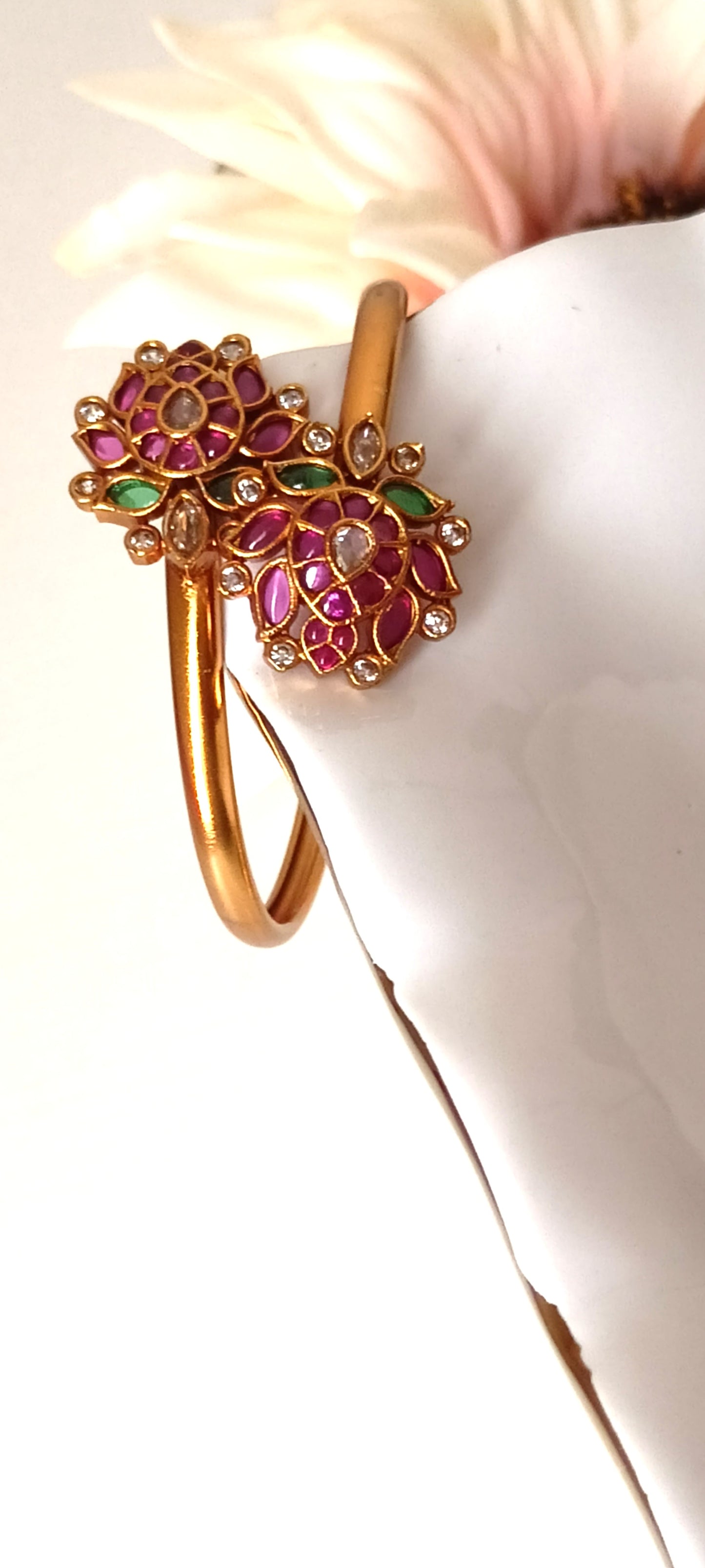 Exquisite Ruby & Emerald Kundan Bracelets