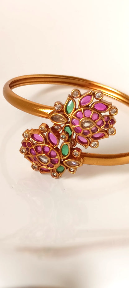 Exquisite Ruby & Emerald Kundan Bracelets