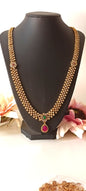 Classic Royal Necklace Set with Green & Pink Stones