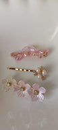 Crystal Butterfly & Blossom Pearl Hair Clip Set – Iridescent Pastel Elegance