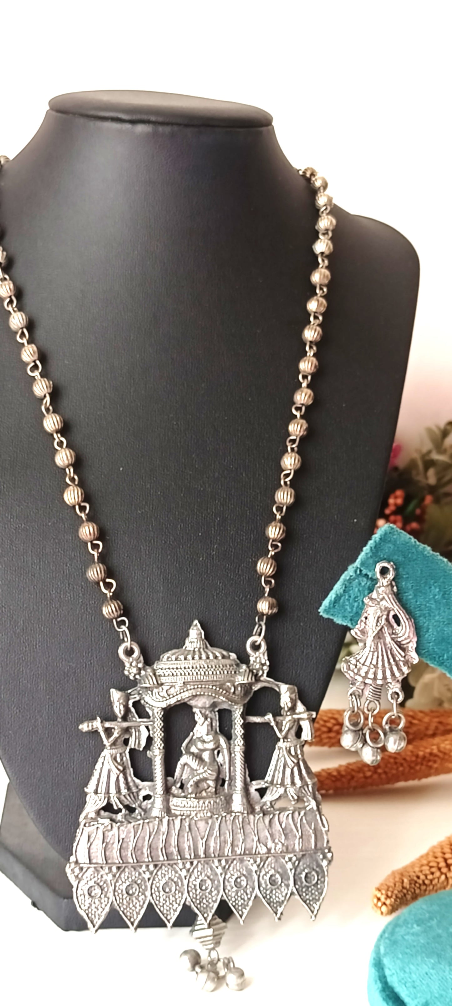 Oxidised Silver Royal Chariot & Dancer Motif