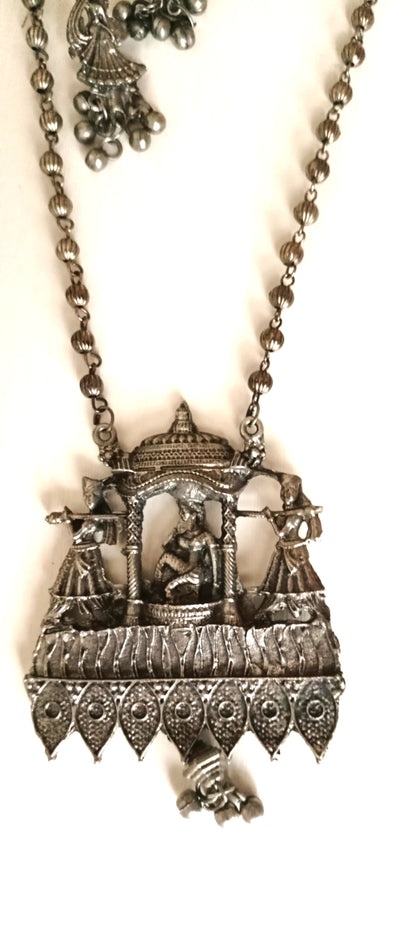 Oxidised Silver Royal Chariot & Dancer Motif
