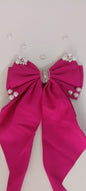 Elegant Pearl-Embellished Bow Hair Band
