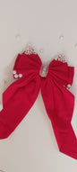 Elegant Pearl-Embellished Bow Hair Band