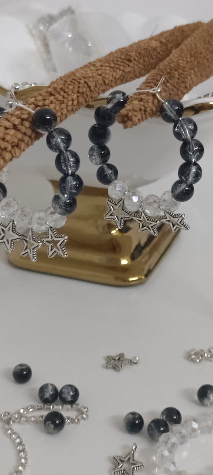 Starlight Charm Beaded Earring & Bracelet Set – Personally Handcrafted