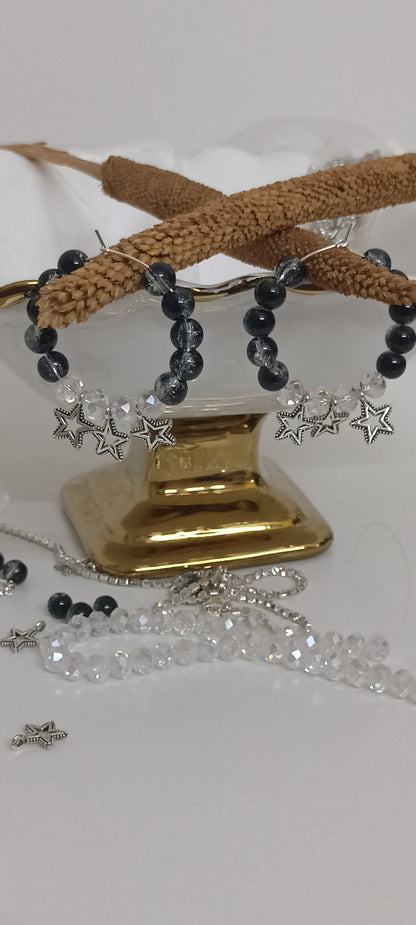 Starlight Charm Beaded Earring & Bracelet Set – Personally Handcrafted