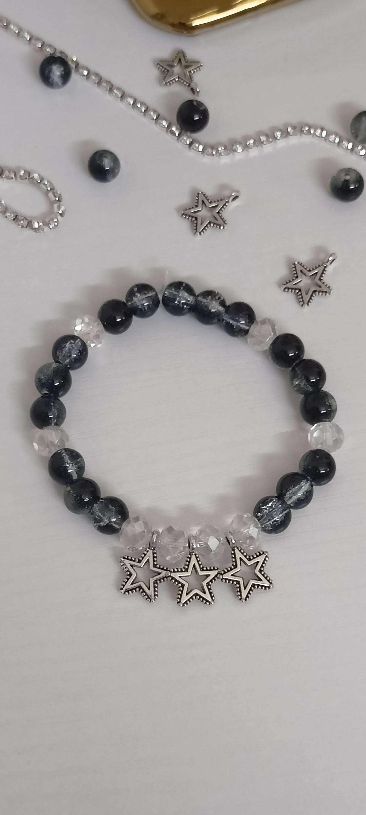 Starlight Charm Beaded Earring & Bracelet Set – Personally Handcrafted