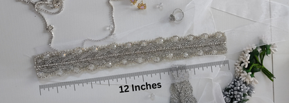 Silver Crystal Bridal Sash Waistband – Personally Handcrafted