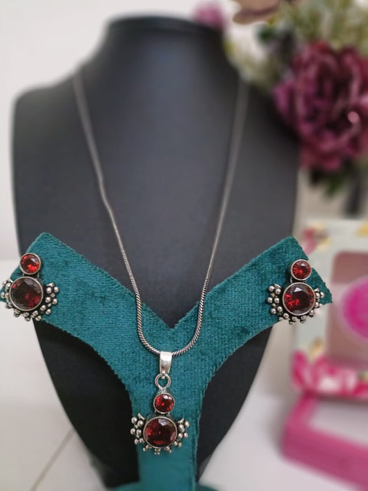 Earring, Pendant with Chain Combo