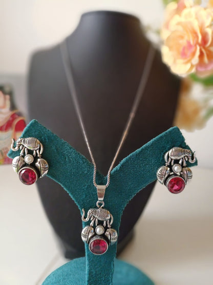 Earring, Pendant with Chain Combo