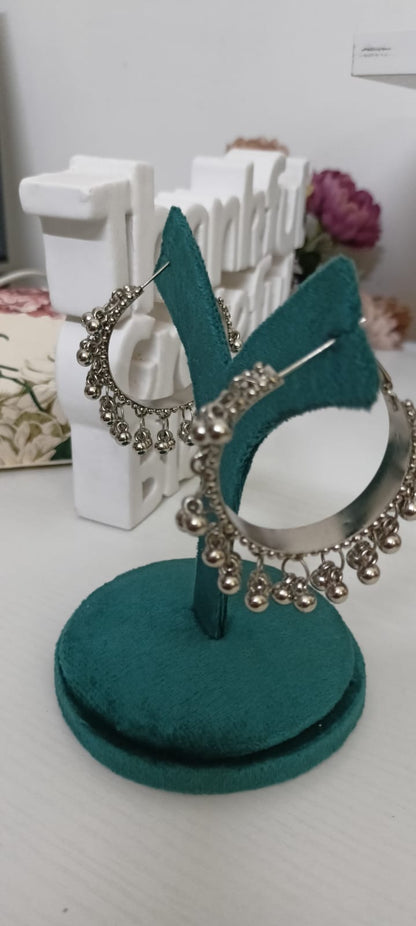 Adjustable Ghungraoo pair of Bangles with Chanbali Earrings